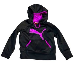 Puma toddler pullover hoodie black and purple size 3T VGUC